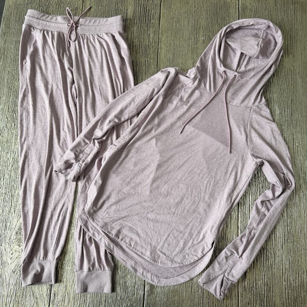 Athleta Uptempo Pullover Hoodie And Jogger Set Size XS In Purple Heather/Lilac